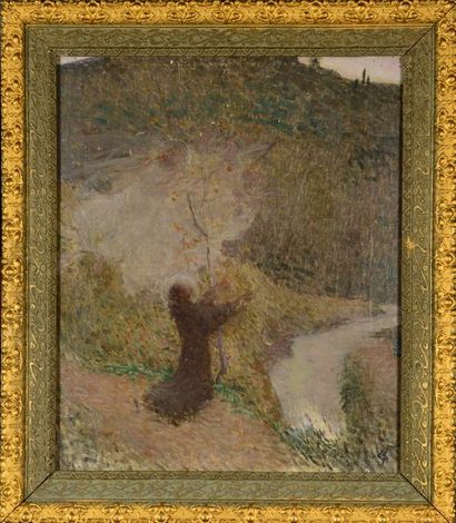 Ernest LAURENT (1859-1929) La vision 

Huile sur toile signé en bas à droite

47...
