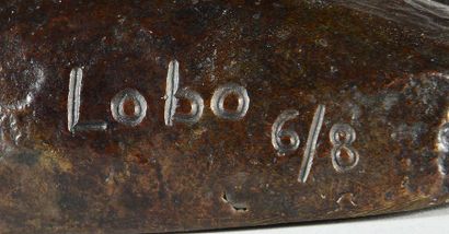 null Baltasar LOBO (1910 - 1993). Nu agenouillé. Épreuve en bronze patiné, signée,...