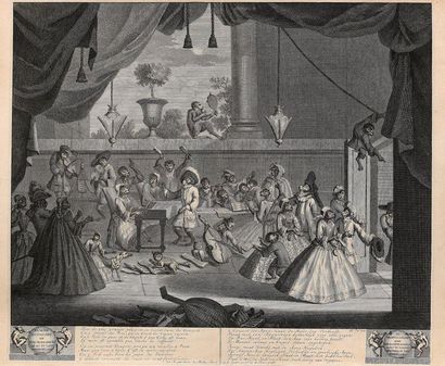 null Matthÿs POOL (1670 - 1732). La Mode Journalière de jupes de balaine ...Eau-forte,...