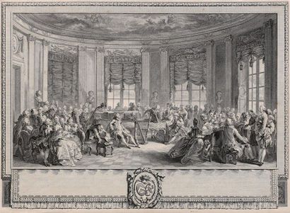 null Augustin de SAINT AUBIN (1736 – 1807) d'après. L' Assemblée au concert.Gravé...