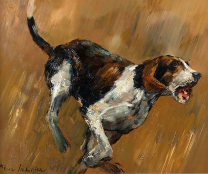 null Pierre LETELLIER (1928-2000)
Hound
Oil on canvas signed lower left and framed.
59...