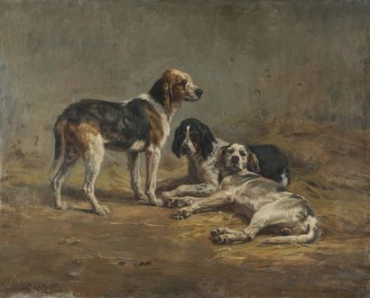 null Jules Bertrand GELIBERT (1834-1916)
Trois Griffons vendéens
Huile sur toile...