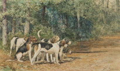 null Charles Olivier de PENNE (1831-1897)
Le relais de chiens Anglo français tricolores
Rallye...