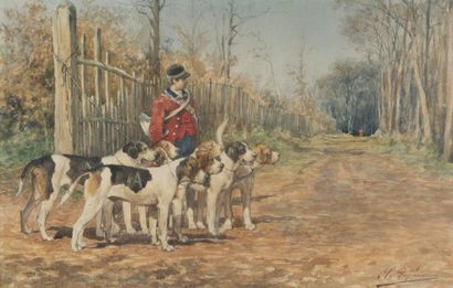 null Charles Olivier de PENNE (1831-1897)
Piqueux et relais de chien
Probablement...