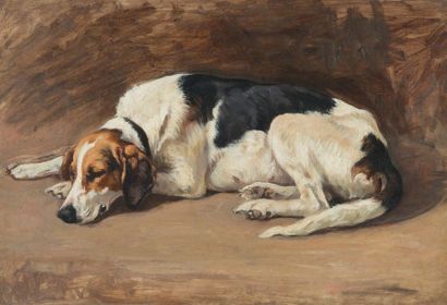null Jacques Raymond Brascassat (1804-1867) attributed to
Chien endormi
Oil on framed...