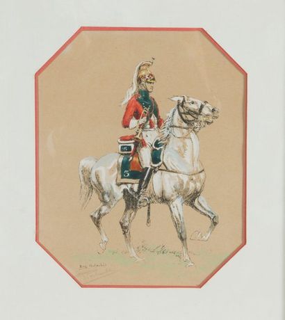 null Eugène PECHAUBES
Pair of horsemen
Two raised engravings on cardboard signed...