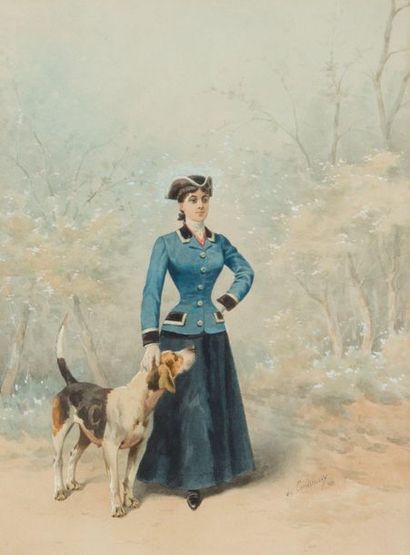 null Charles de CONDAMY (1847-1913)
Elégante et son chien
Rallye Picardie à Monsieur...