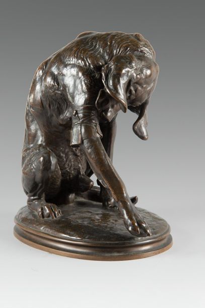 null Emmanuel FREMIET (1824-1910)
Chien blessé
Bronze à patine brune nuancée signé...