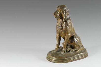 null Jules Bertrand GELIBERT (1834-1916)
Chien de meute assis
Bronze à patine brun...