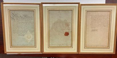 null *A set of 9 framed pieces with passepartout, concerning the military career...