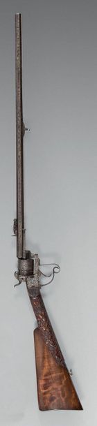 null Carabine revolver à broche système Lefaucheux, simple et double action, canon...