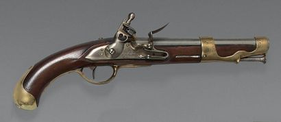 null Pistolet de cavalerie à silex modèle 1775, canon à deux pans latéraux puis rond,...