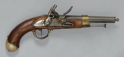 null Pistolet de cavalerie à silex modèle an IX modifié an XIII, canon à pans puis...