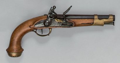 null Flintlock pistol of bodyguard of the King, first model, barrel with sides then...