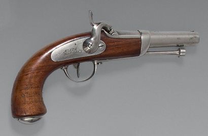 null Pistolet d’officier de gendarmerie à percussion modèle 1836, canon à pans puis...