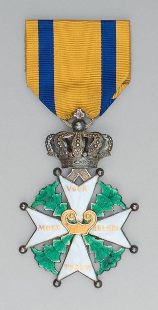 null Croix de chevalier de l’ordre de Guillaume des Pays-Bas créé en 1815, en argent,...