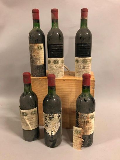 null 6 bouteilles CLOS FOURTET, 1° Grand Cru St-Emilion 1970 (es, ela, et, 2 TLB,...