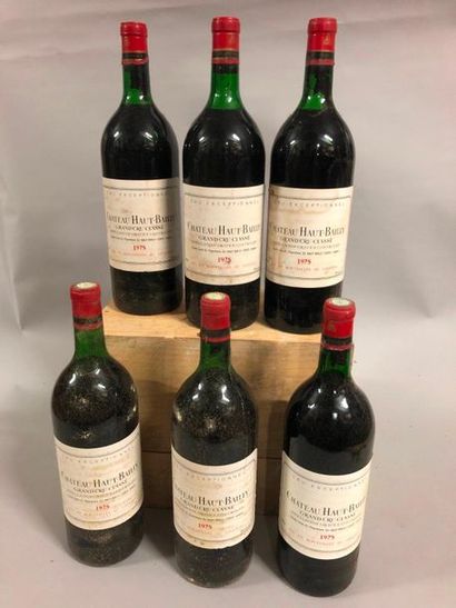 null 6 magnums CH. HAUT BAILLY, Pessac-Léognan 1975 ( elt, 5 TLB)cb 