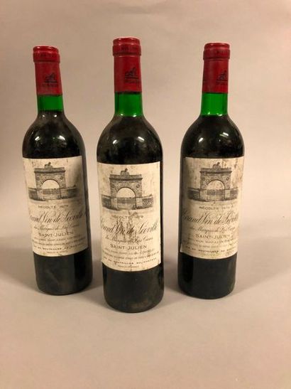 null 3 bouteilles CH. LÉOVILLE-LAS-CASES, 2° cru Saint-Julien 1979 (ett, 2 J) 