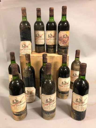 null 12 bouteilles CH. BEYCHEVELLE, 4° cru Saint-Julien 1980 (ets, 6 TLB, 2 MB)