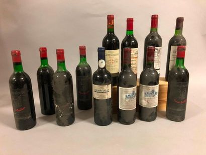 null 12 bouteilles SAINT-ÉMILION et DIVERS (5 Clos Valentin 1980, L'Hospitalet 2006…)...