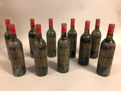 null 10 bouteilles CH. BRANE-CANTENAC, 2° cru Margaux 1981 (es, 5 J, 4 TLB) 