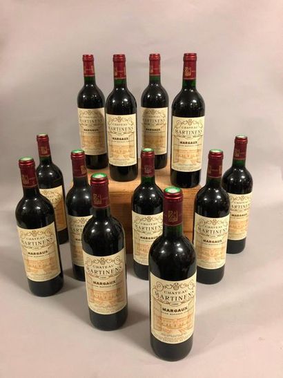 null 12 bouteilles CH. MARTINENS, Margaux 1996 cb 