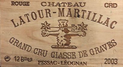 null 12 bouteilles CH. LATOUR MARTILLAC, Pessac-Léognan 2003 cb 