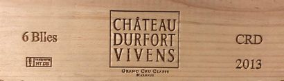 null 6 bouteilles CH. DUFORT-VIVENS, 2° cru Margaux 2013 cb 