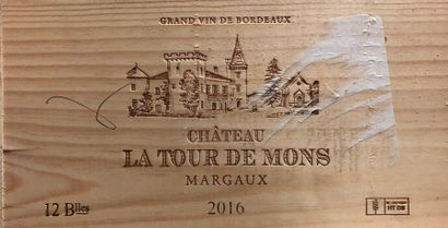 null 12 bouteilles CH. LA TOUR DE MONS, Margaux 2016 cb 