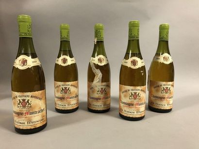 null 5 bouteilles CHASSAGNE-MONTRACHET Bader-Mimeur 1989 (2 LB, 2 MB, 1 B) 