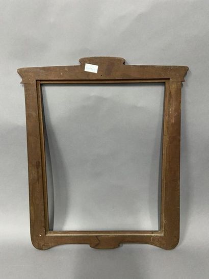 null Frame with entablature in varnished wood and inclusions of various wood species...