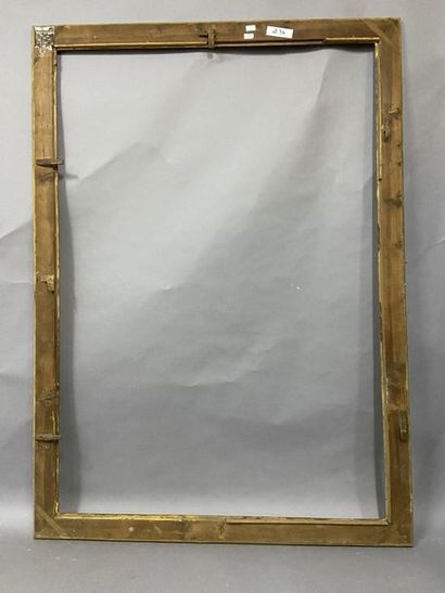 null Large moulded and gilded wood frame with flat profile 

Italy late 18th, early...