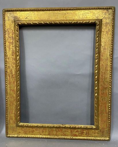 null Cassetta'' frame in carved and gilded linden wood, decorated with bulinatto...