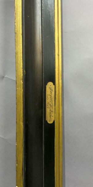 null Cadre en bois mouluré, noirci et doré

France, début du XIXème siècle

75 x...