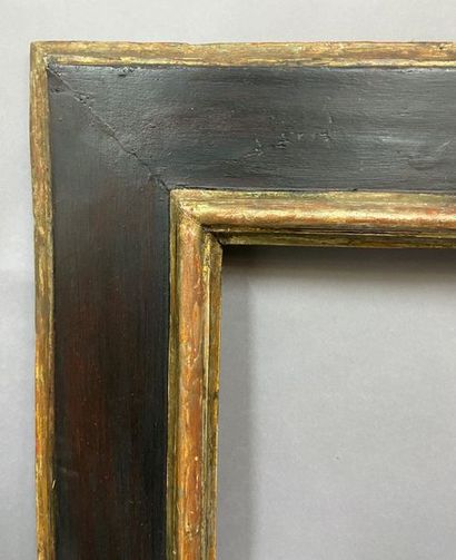 null Moulded wooden frame with silver and blackened reverse profile, 

Italy, 17th...