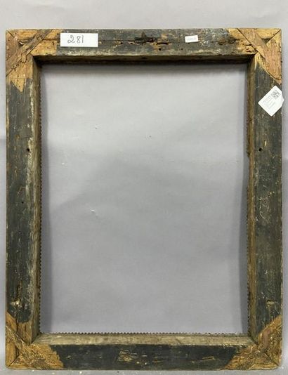 null Moulded and carved fir wood frame with gadroon decoration and wheat germ frieze,...