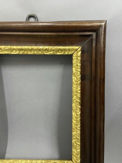 null Molded walnut frame with gold rabbet called ''Salvator Rosa''.

Italy, early...