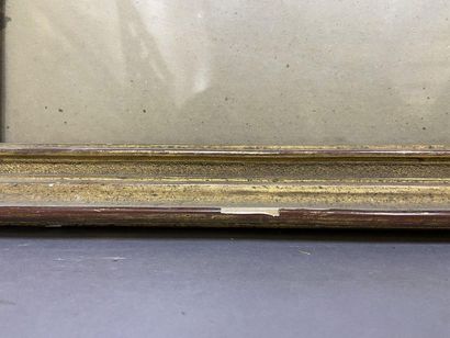 null Moulded and gilded wooden stick with sanded throat and pediment pastille 

Louis...