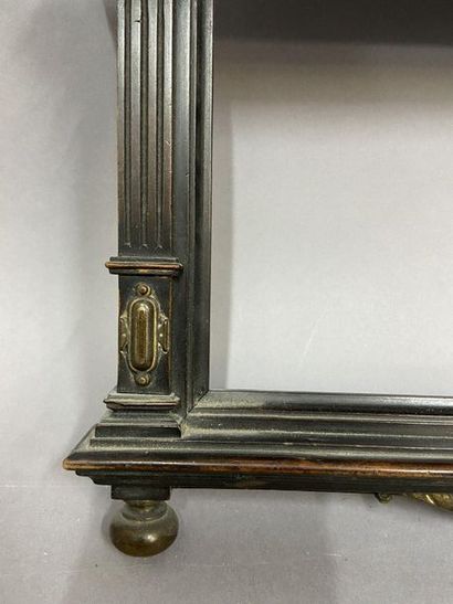 null Tabernacle frame in blackened pearwood with fluted pilasters, pediment and decorative...