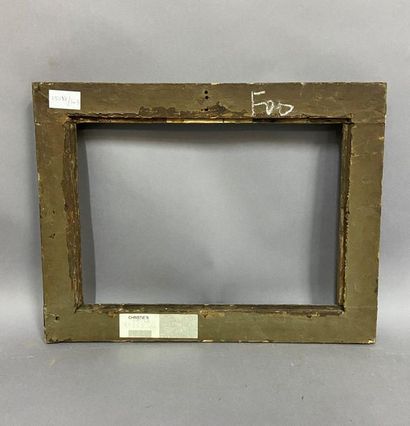 null Sculpted oak frame, gilded and brown rechampi with a frieze of laurel leaves

Louis...