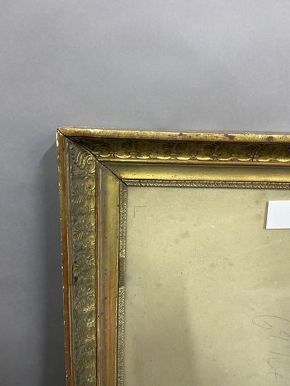 null Wooden frame in gilded paste with double groove and palmette decoration

Empire...