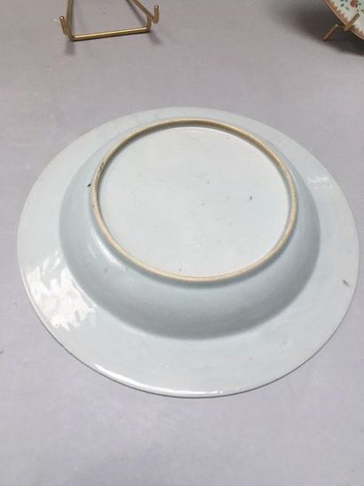 null CHINE 

Cinq assiettes circulaires en porcelaine décorées en émaux de la famille...