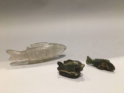 null CHINE

Trois carpes sculptées, l'une en cristal de roche (14 cm), une autre...