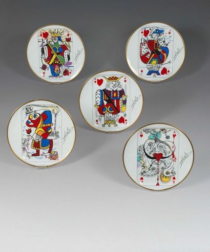 null DALI & PUIFORCAT Jean. E. (1897-1945)

Suite de cinq assiettes en porcelaine,...