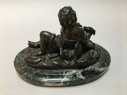 null Bronze "Enfant et chien"