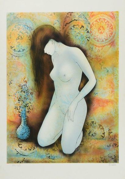 BENELON (?) Femme nue au miroir 103/150 SBD. 63x48 cm 

Femme nue au vase 87/135....