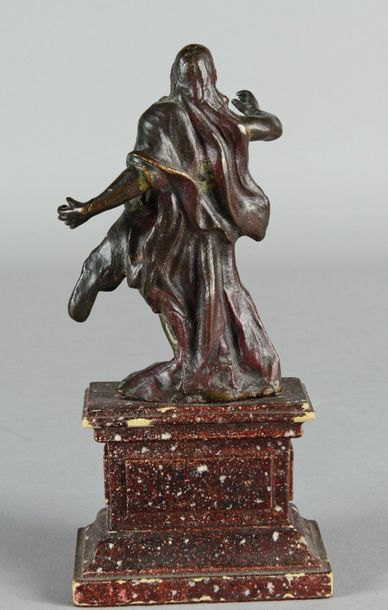null Statuette en bronze patine médaille. " Christ de Résurrection " France XVIIe...