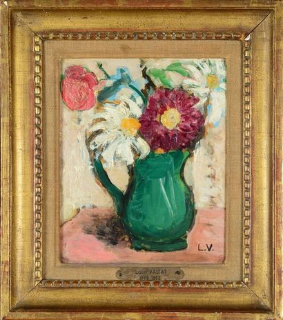 null Huile sur carton " Fleurs dans un vase" portant un monogramme L.V. 

26.5x22...