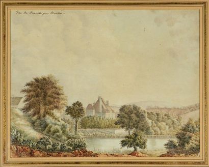 ECOLE FRANCAISE DU XIXème siècle 2 vues du château de Neuville près Moulins

Paire...